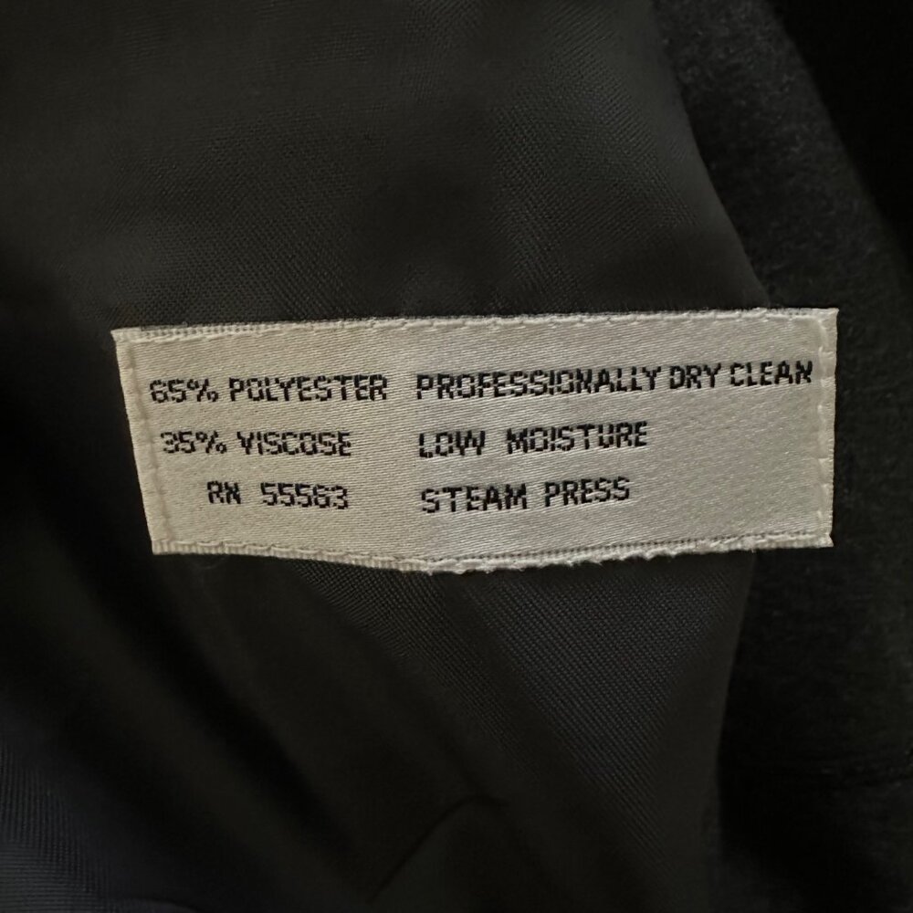 Y2K Pea Coat Quails Med Gray Lined Men's 2 Exterior 1 Interior Pocket  SZ L - Picture 9 of 9